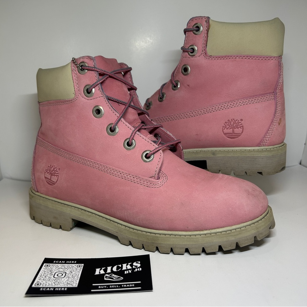 Timberland 6 Inch Suede Boot Pink Rose Junior - Size 6Y/7.5W OG ALL